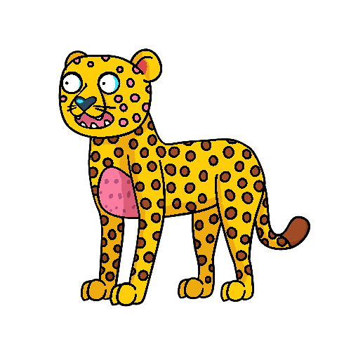 Cartoon Cheetah Design for Children's Merchandise