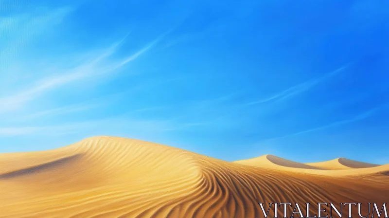 AI ART Tranquil Sand Dunes Under a Blue Sky