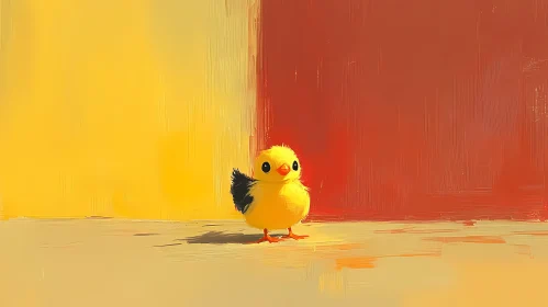 Vivid Yellow Chick Artwork