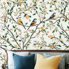 Birds and Tree Branches Wallpaper Design