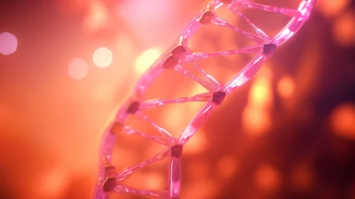 Pink DNA Strand: A Captivating Abstract Composition