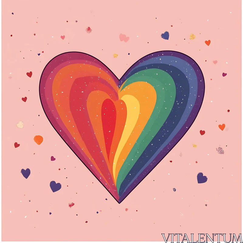 AI ART Colorful Heart Art