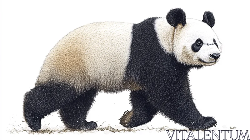 Detailed Panda Illustration AI Image