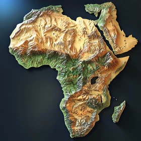 Africa's Terrain: A Relief Map Representation