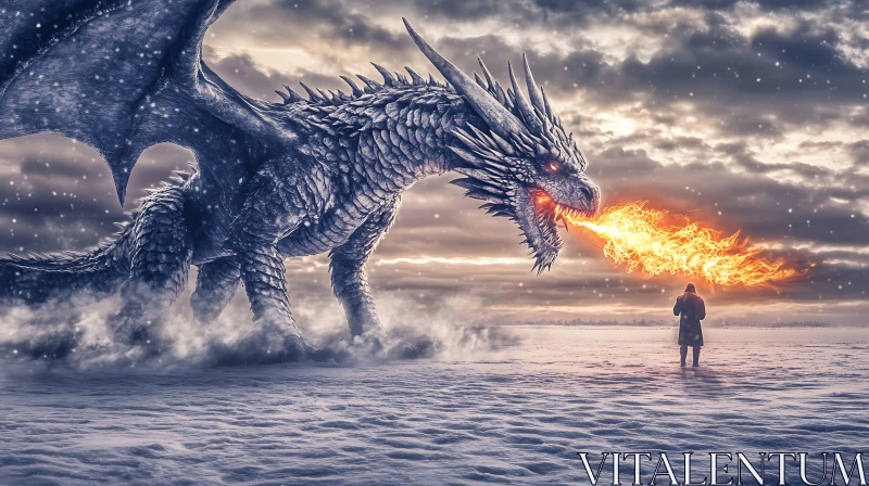 AI ART Dragon's fiery breath art