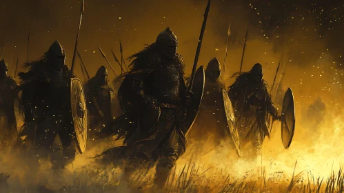 Medieval Warriors Advancing