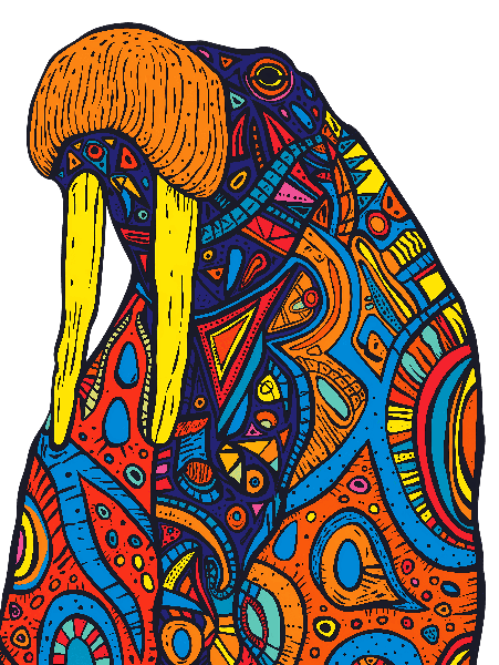 Colorful Walrus Art Print