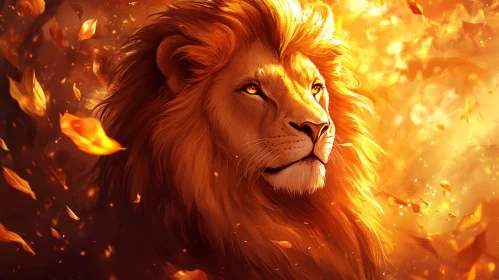 Golden Lion Portrait Art