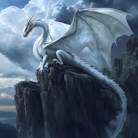 Dragon Perched High Above the Clouds