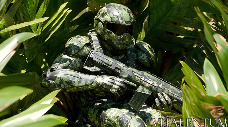 AI ART Jungle Warrior: Camo Armor