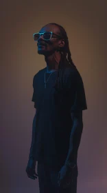 Serene Portrait of Snoop Dogg with Gradient Lighting