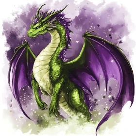 Fantasy Dragon Art with Starry Background