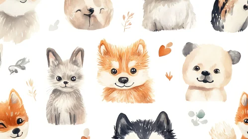Adorable Watercolor Puppy Illustrations