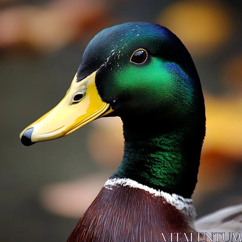 AI ART Close-Up of a Mallard Duck