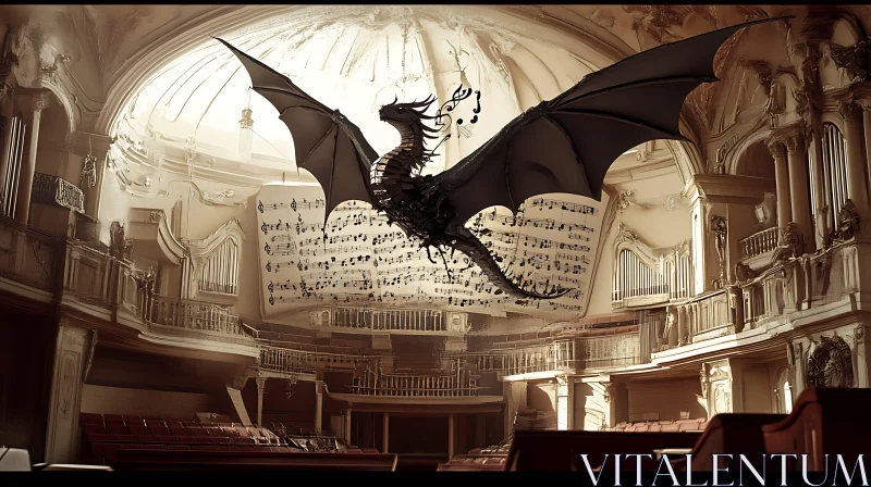 AI ART Musical Dragon in Grand Hall