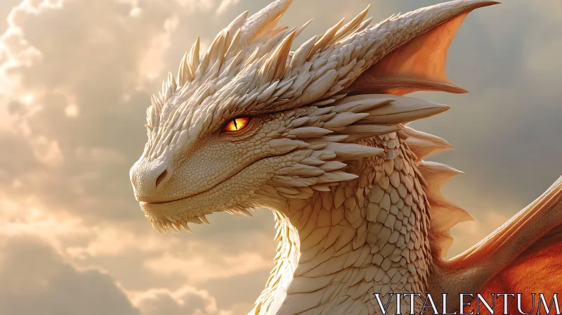 AI ART Ivory Dragon Portrait