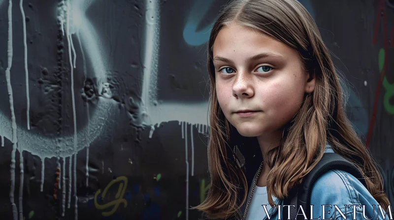 AI ART Urban Portrait of Greta Thunberg