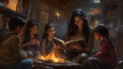 Fireside Stories: A Cozy Reading Session