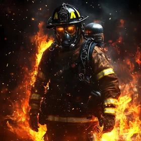 Firefighter in Action