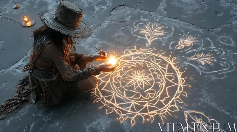 AI ART Glowing Mandala Ritual