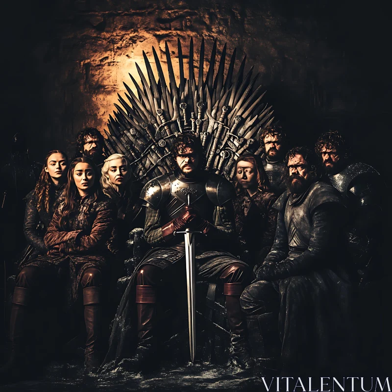 AI ART Iron Throne: A Gathering of Warriors