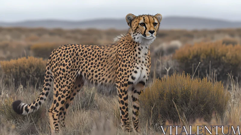 Cheetah on the Savanna AI Image