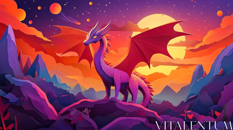 AI ART Dragon in a Colorful Landscape