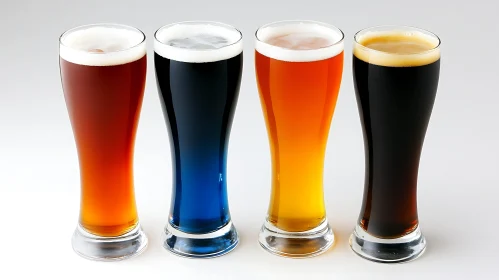 Variety of Beer Colors in Glasses