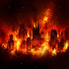 City in Flames: Urban Destruction at Night