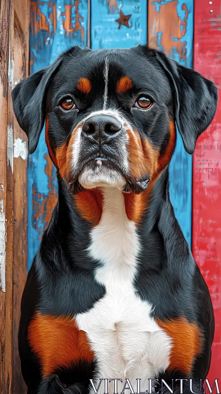 Vivid Canine Art Portrait AI Image