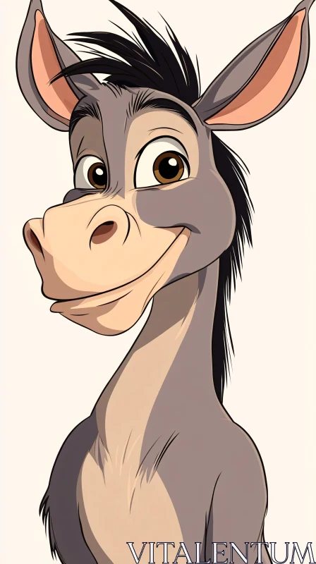 Playful Donkey Character Drawing AI Image