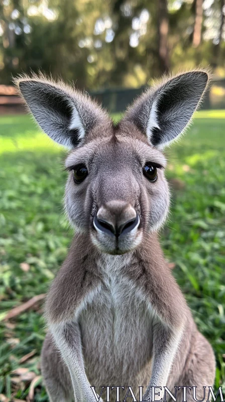 Kangaroo Gazing Amidst Greenery AI Image