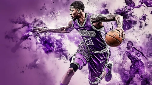 Athlete in Action: A Basketball Art Piece