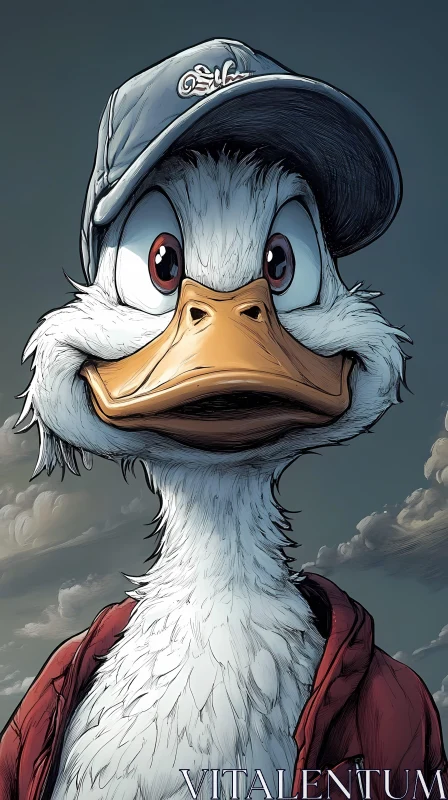 Anthropomorphic Cartoon Duck AI Image