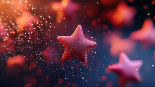 Floating Stars with Glittering Particles