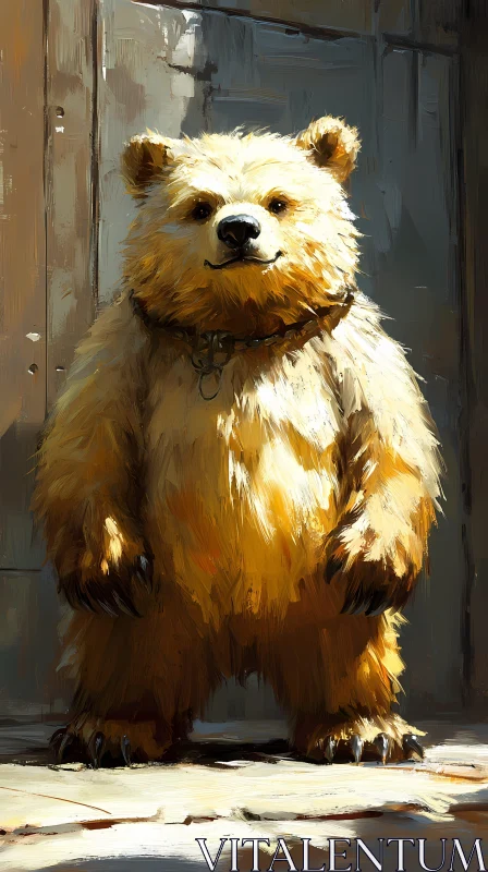 Artistic Depiction of a Golden Bear AI Image