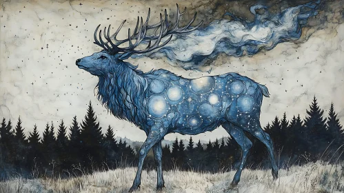 Starry Stag in the Woods
