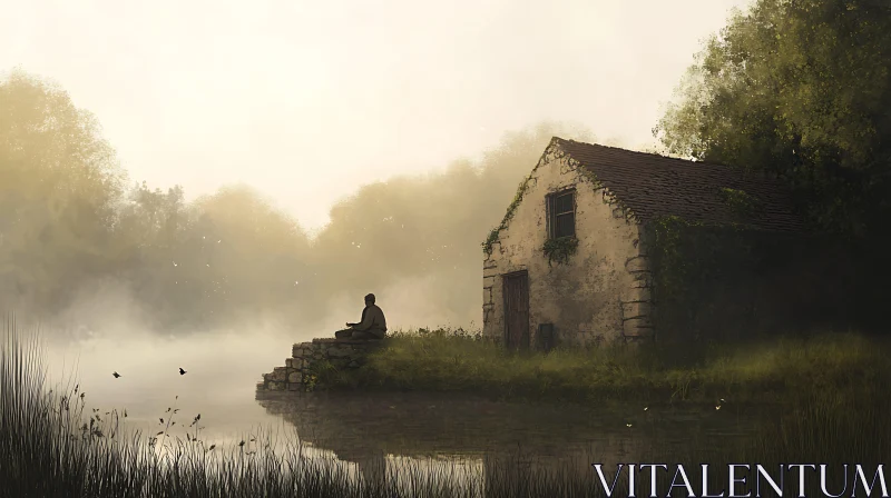 Lakeside Meditation: A Tranquil Escape AI Image