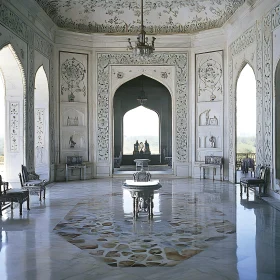 Ornate Marble Room with Arched Doorways