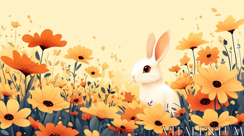 AI ART Bunny in Colorful Garden