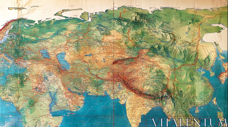 Antique Asia Cartography AI Image