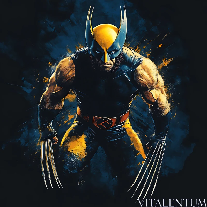 Fierce Wolverine Character Comic Art AI Image