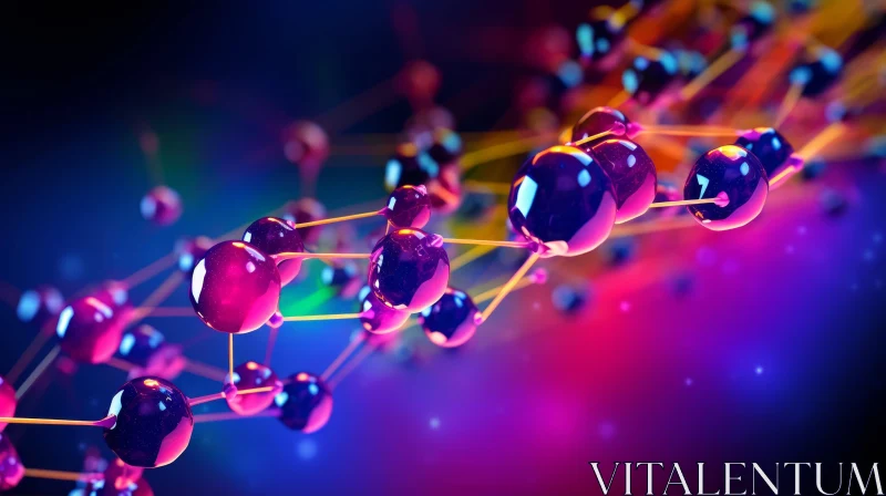 Glowing Molecules | 3D Rendering | Precisionist Lines AI Image