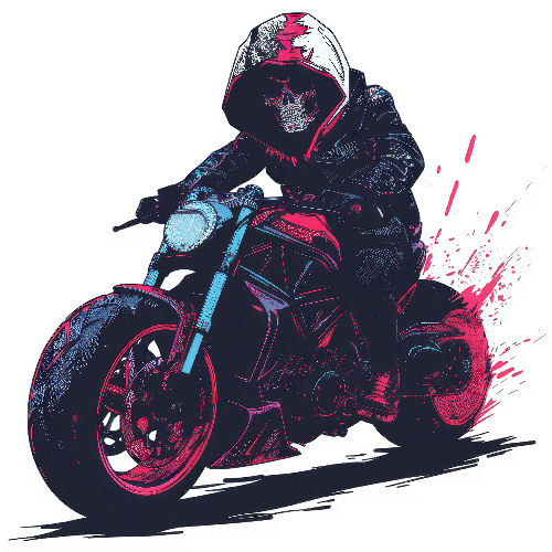 POD Design Grim Reaper on Motorcycle Digital Art