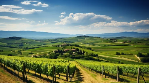 Sunlit Tuscan Vineyards: A Blend of Nature and Science-Fiction