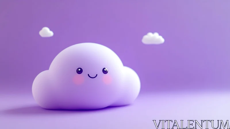 Cute Cloud Character Illustration AI Image