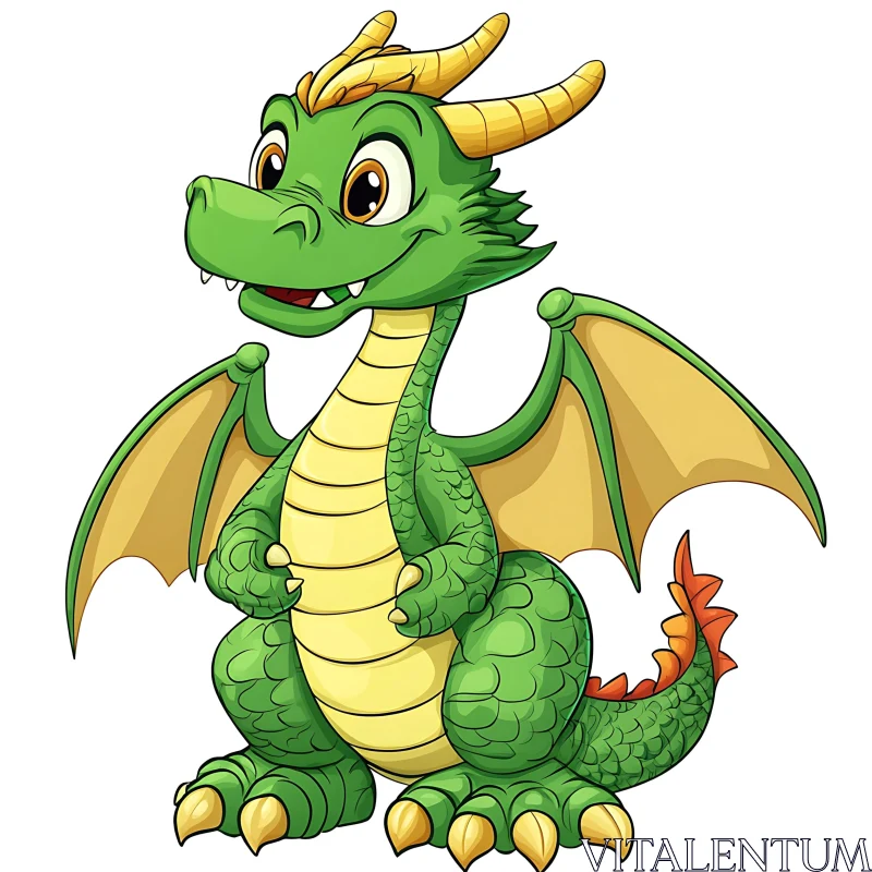 AI ART Playful Cartoon Dragon with a Smile