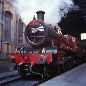 Vintage Locomotive Ready to Depart
