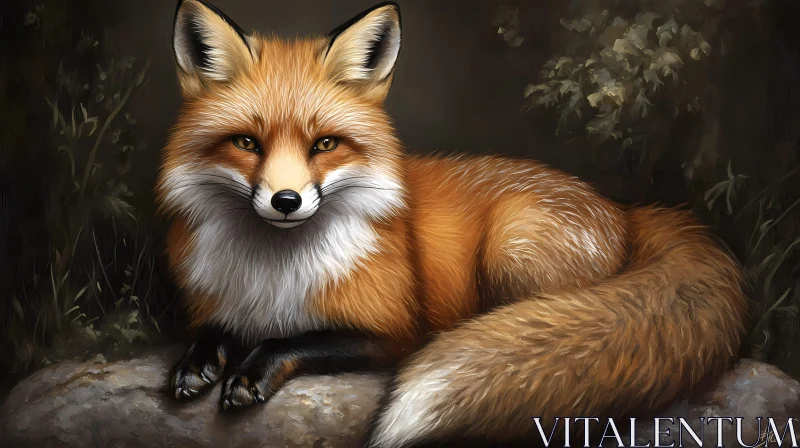 AI ART Wild Fox in Tranquil Forest