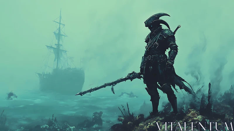 AI ART Mystic Warrior Guarding the Seas